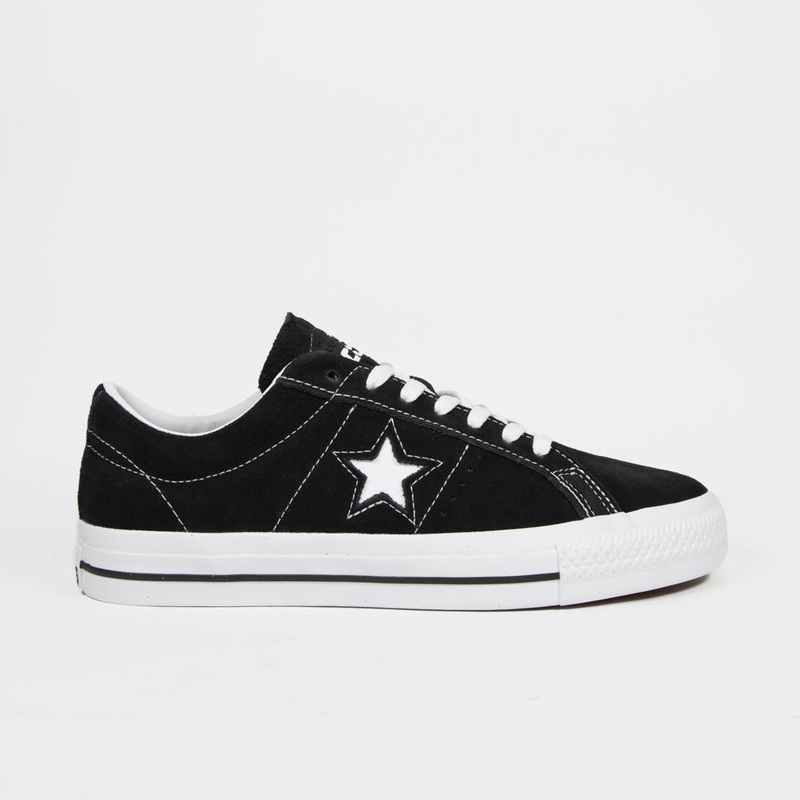 Converse Cons – One Star Pro OX Shoes – Black / White / White UK 3