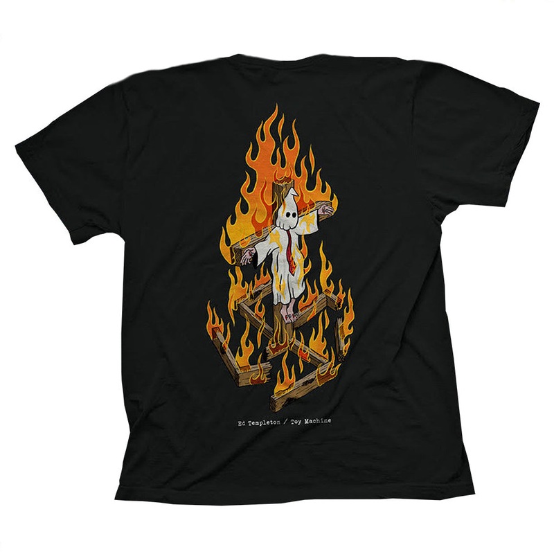 TOY MACHINE ED TEMPLETON CHARRED CROSS TEE BLACK SMALL