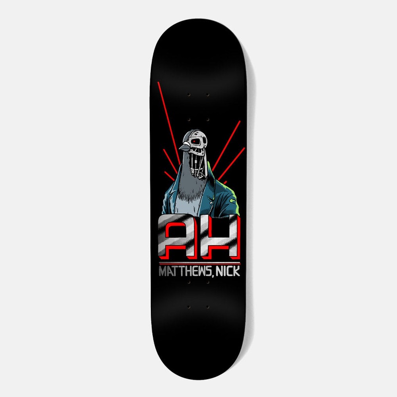 Anti Hero Skateboards – 8.5″ Nick Matthews The Pigeonator Skateboard Deck – Black