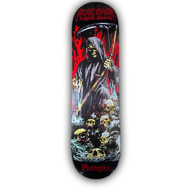 Zero Skateboards Adam Arunski Liquid Death Skateboard Deck 8.25″