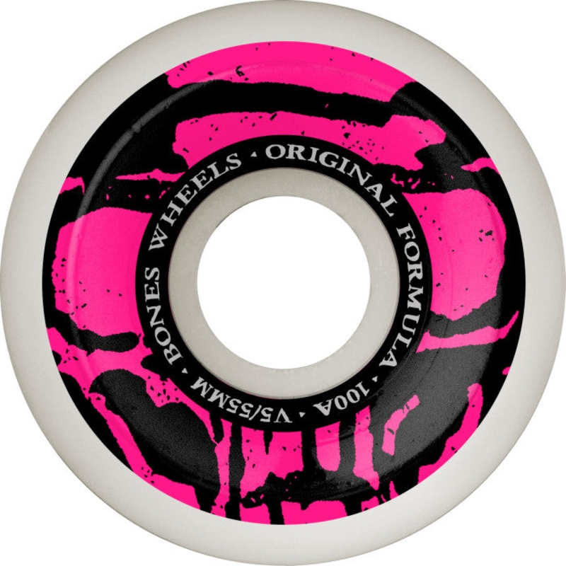 BONES Mummy Skulls O.G. Formula  55mm  100A  V5 Sidecut  White 55MM Pink 100A