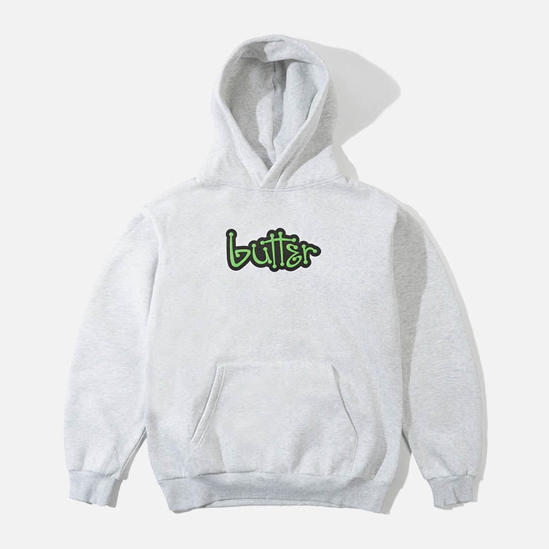 Butter Goods – Connection Pullover Hooded Sweatshirt – Ash Small