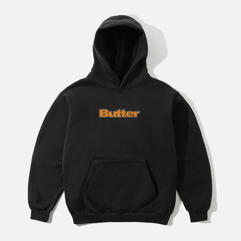 Butter Goods – Outline Pullover Hooded Sweatshirt – Black Small
