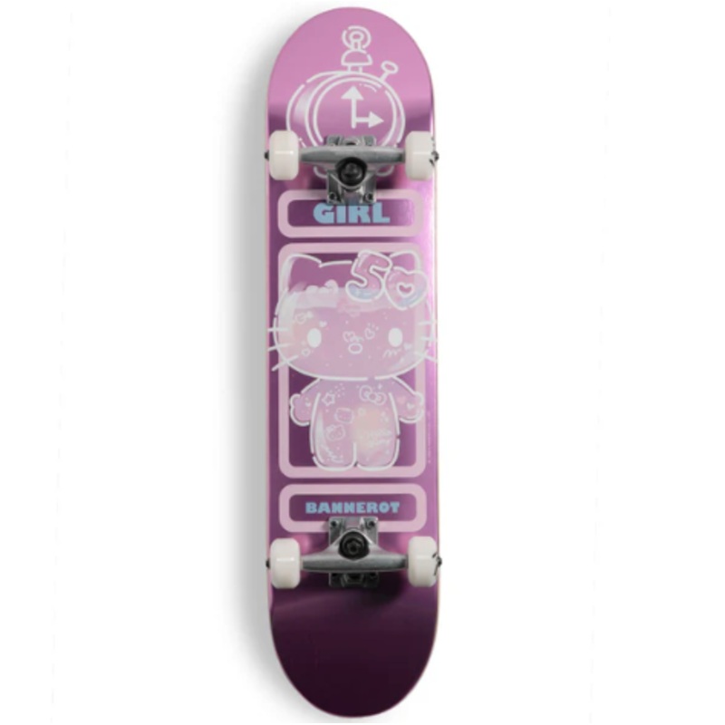 Girl x Hello Kitty Complete Skateboard 50th Anniversary Simon Bannerot 7.5″ Multicolor 7.5
