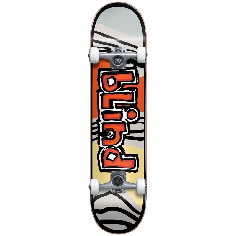 Blind OG Tiger Stripe First Push Youth RED/ORANGE 7 Skateboard Complete RED/ORANGE 7