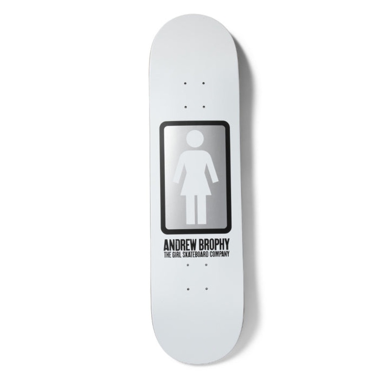 Girl Skateboard Deck OG Black White Andrew Brophy 8.56″ White 8.56