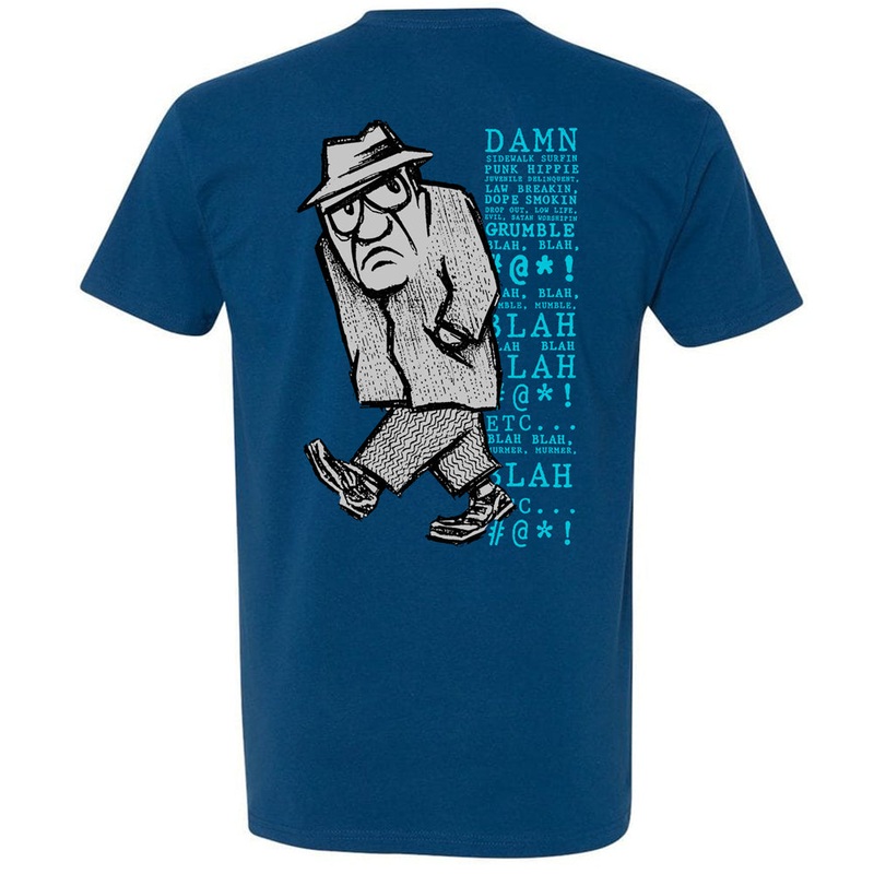 Grumpy Man reissue T-shirt (Black or Blue) – Large only, limited stock! Small Cool Blue