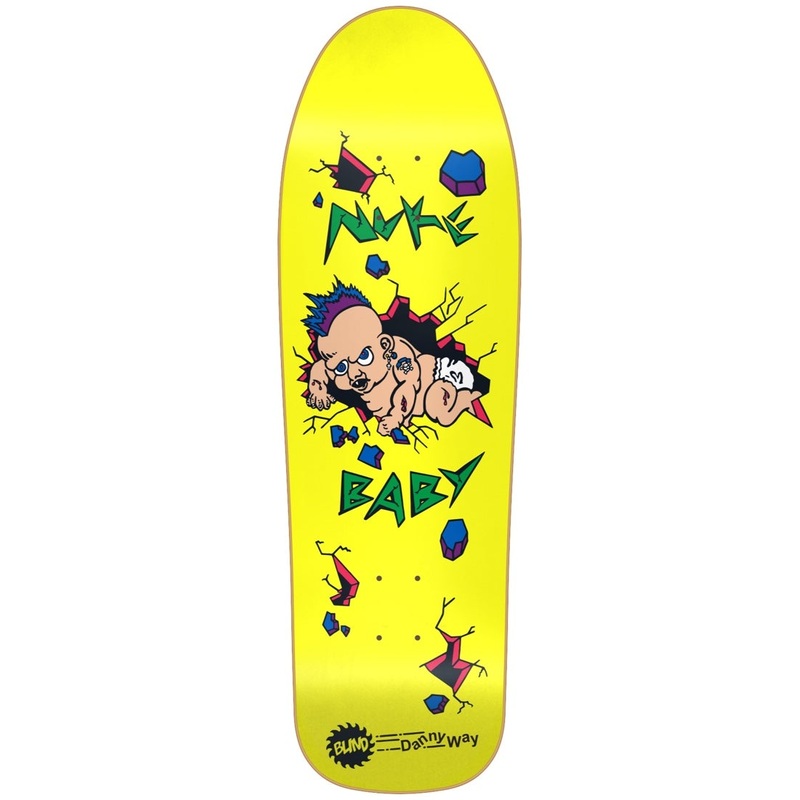 Heritage Danny Way Nuke Baby R7 Screen Print Skateboard Deck Yellow 9.7″ YELLOW 9.7