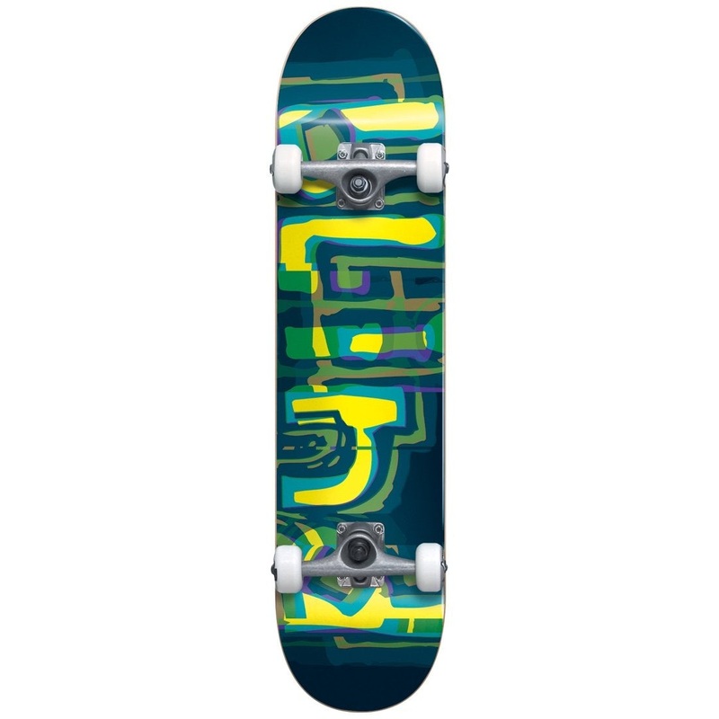 Logo Glitch First Push Complete Skateboard 7.875″ Green/Yellow 7.875 GREEN/YELLOW 7.875