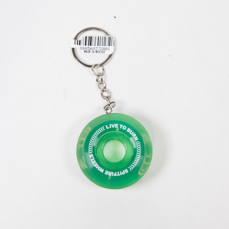 Spitfire – Sapphire Wheel Keyring – Assorted Colours Green / White