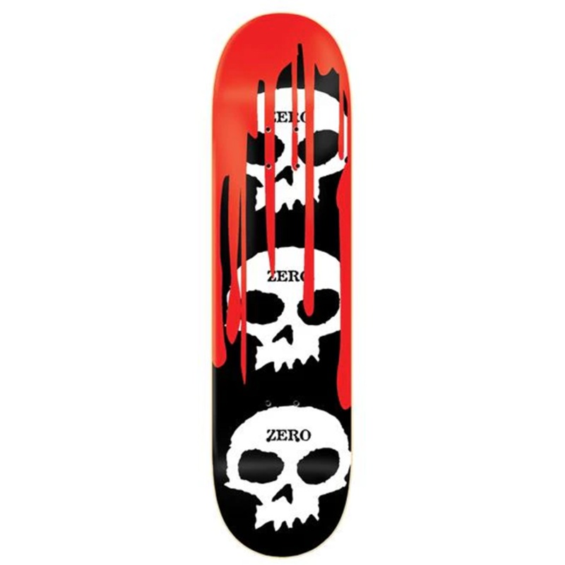 Zero Skateboard Deck 3 Skull Blood Black White Red 7.75″ Multicolor 7.75