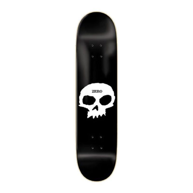 Zero Skateboard Deck Single Skull Black White 8″ Black 8