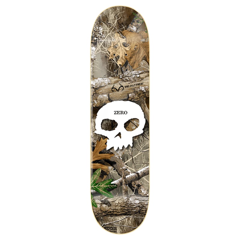 Zero x Realtree Skateboard Deck Single Skull White 8.5″ Multicolor 8.5