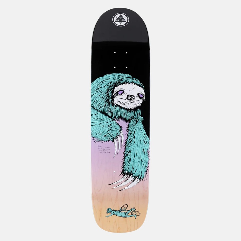 Welcome Skateboards – 8.38″ Sloth On Son Of Planchette Skateboard Deck – Black / Lavender