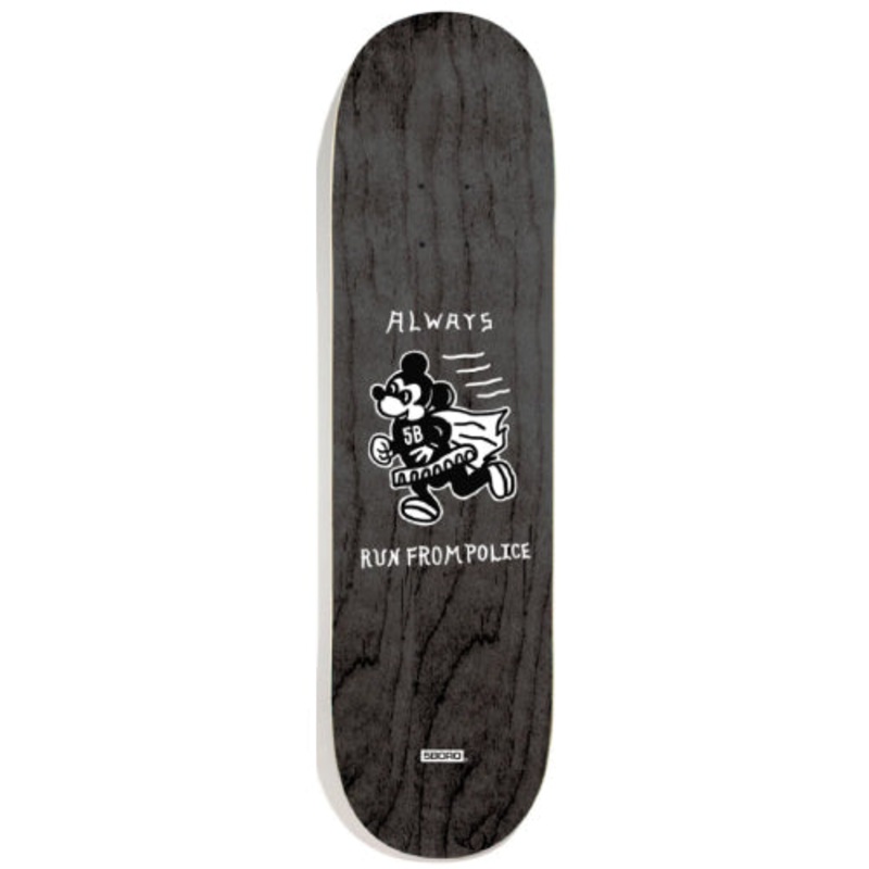 5Boro Always Run From Police Black Skateboard Deck 8.5″ 8.5″