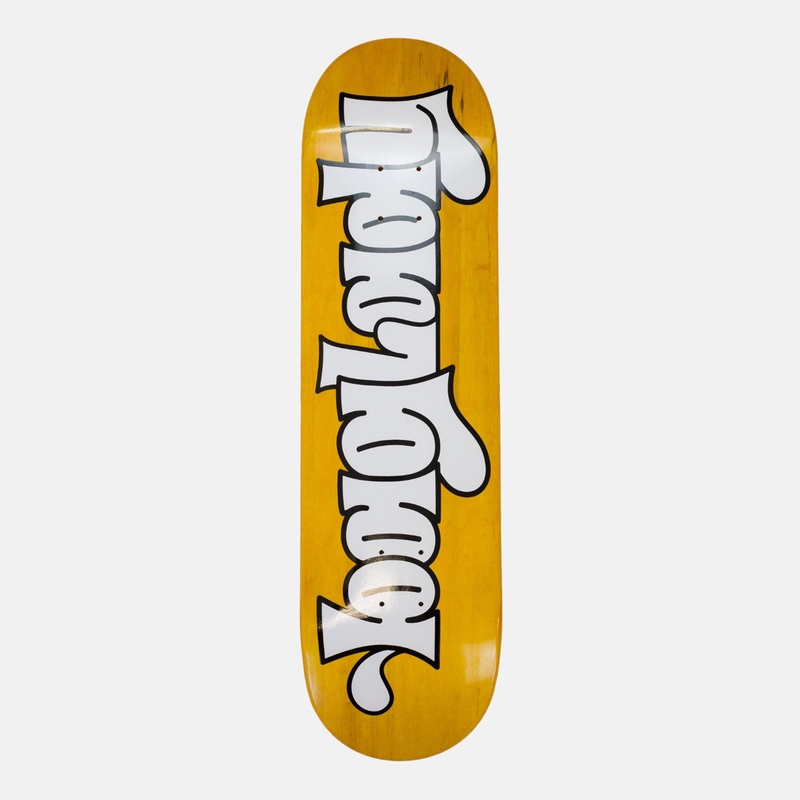 Baglady Supplies – 8.25″ Throw Up Logo Skateboard Deck (Yellow)