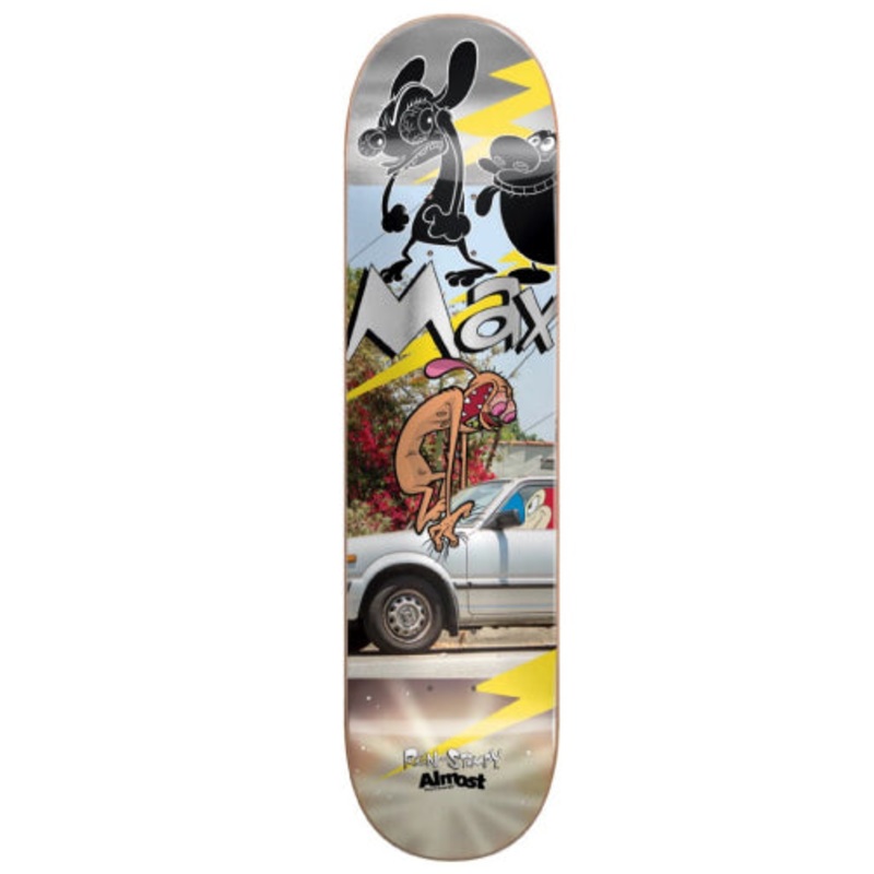 Almost X Ren & Stimpy Max Geronzi Road Rage R7 Skateboard Deck 8.25″ 8.25″
