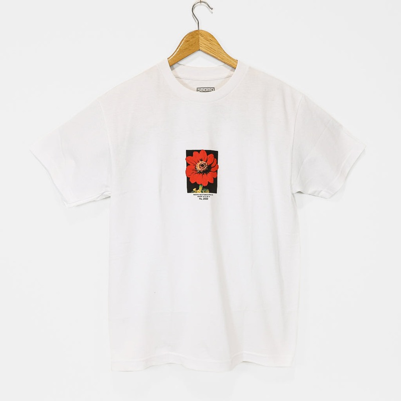 5Boro Skateboards – Red Flower T-Shirt – White Small