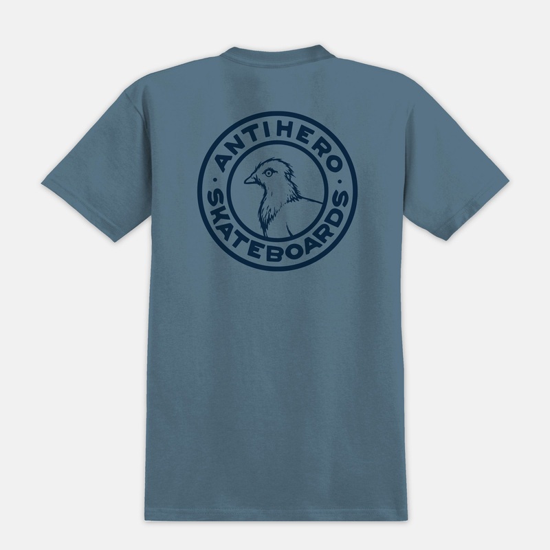 Anti Hero Skateboards – Basic Pigeon Round T-Shirt – Indigo Blue / Navy Medium