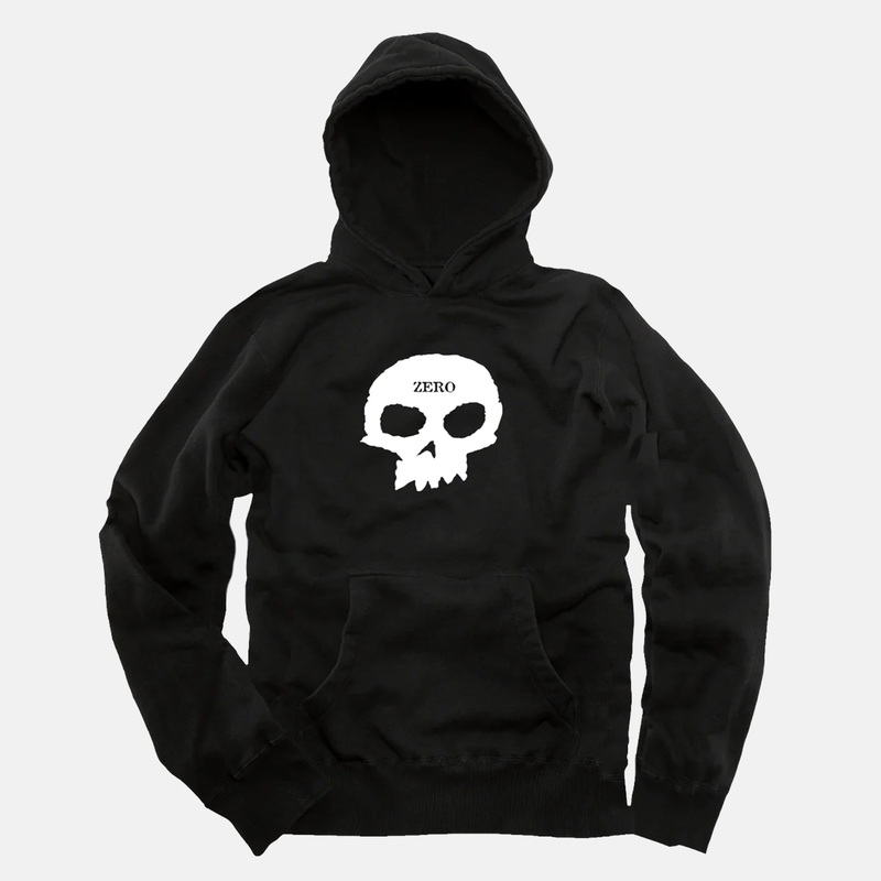 Zero Skateboards – Single Skull Pullover Hooded Sweatshirt – Black Small