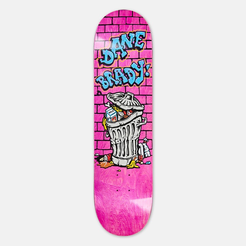 Polar Skate Co. – 9.0″ Dane Brady Trash Can Skateboard Deck – Various Stains Pink