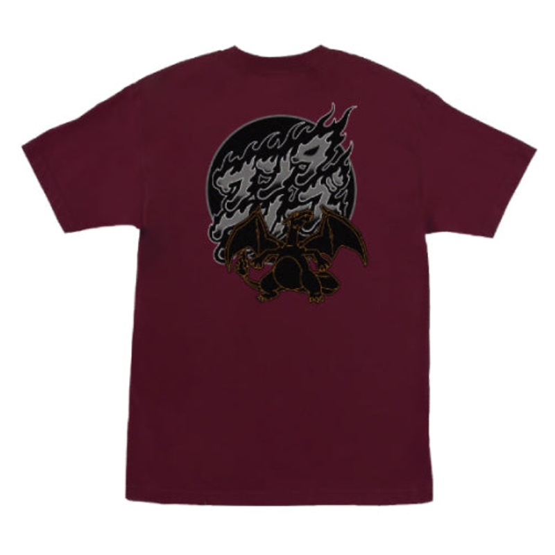 *LIMITED* Santa Cruz X Pokemon Fire Type 3 Tee – Burgundy Small