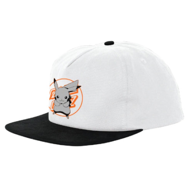 *LIMITED* Santa Cruz X Pokemon Pikachu Snapback Hat – White/Black OS