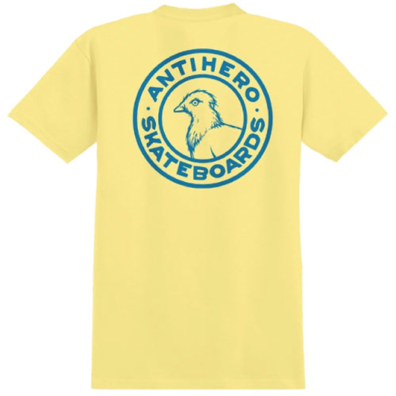 Antihero Basic Pigeon Round Double Tee – Cornslick/Blue Small