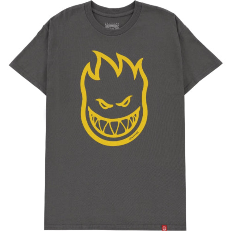 Spitfire BigHead Tee – Charcoal/Yellow Small