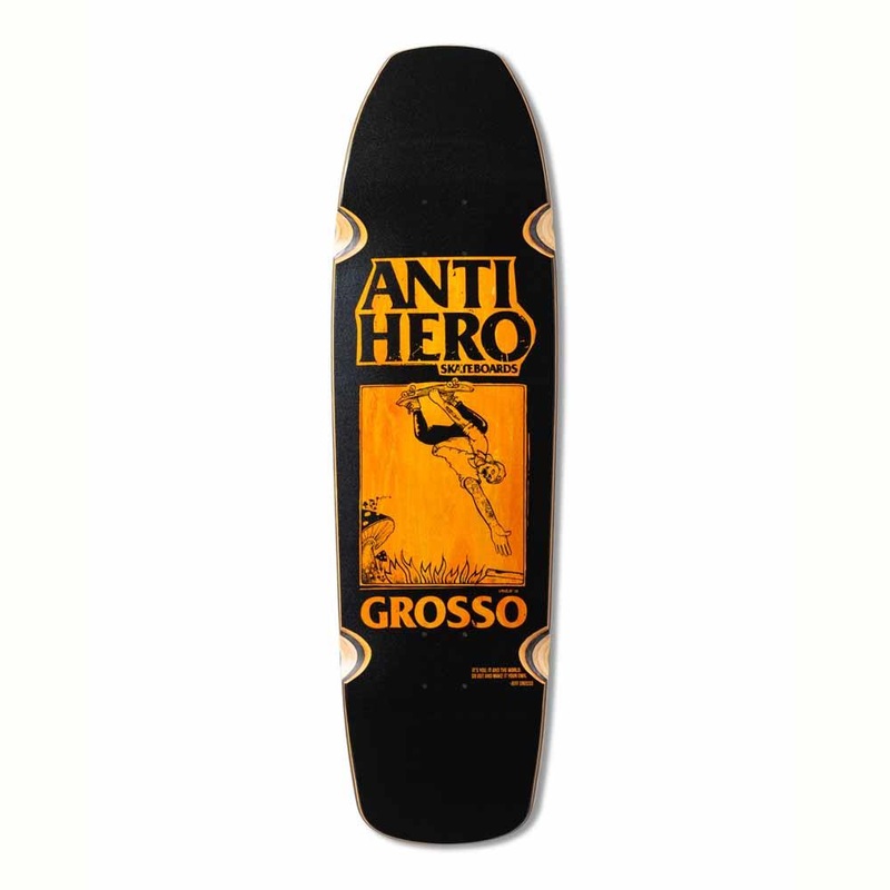 Anti Hero Skateboard Deck Skate Shop Day 25 Grosso Hand Plant Wheel Wells Pearl Black 9.25″