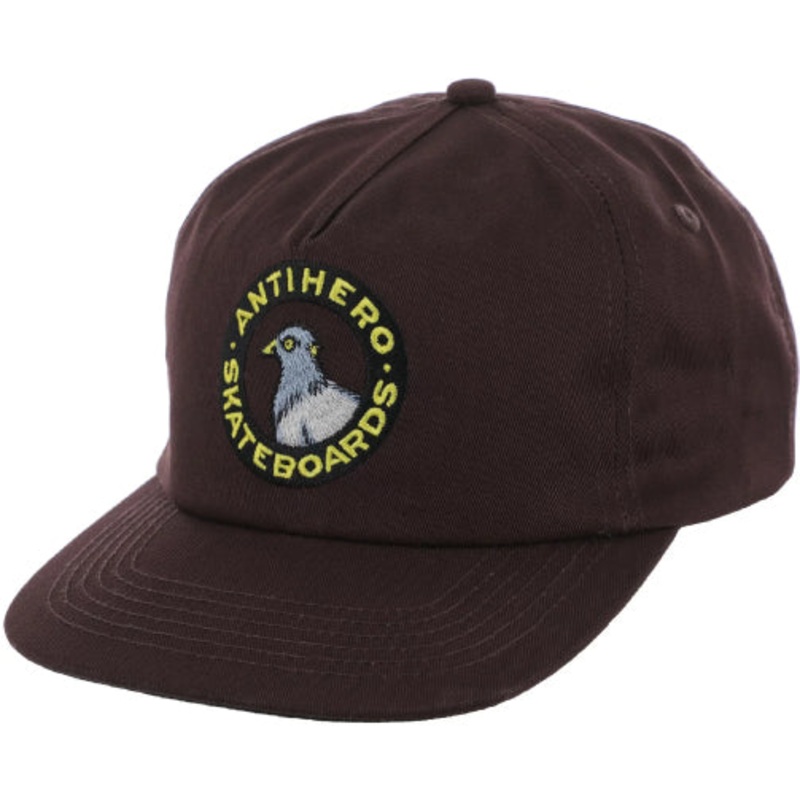 Antihero Pigeon Round Snapback Hat – Brown OS