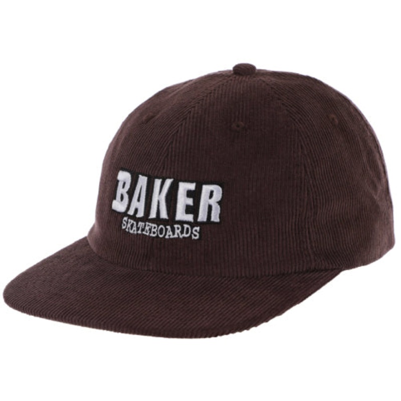 Baker Brand Logo Snapback Hat – Brown Corduroy OS