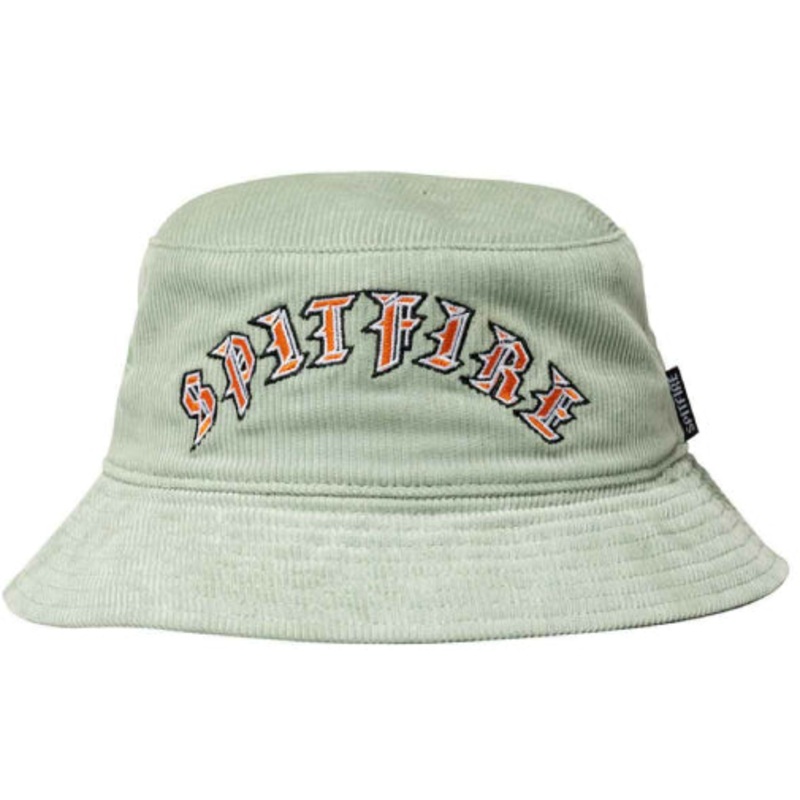Spitfire Old E Arch Bucket Hat – Grey Corduroy/Red OS