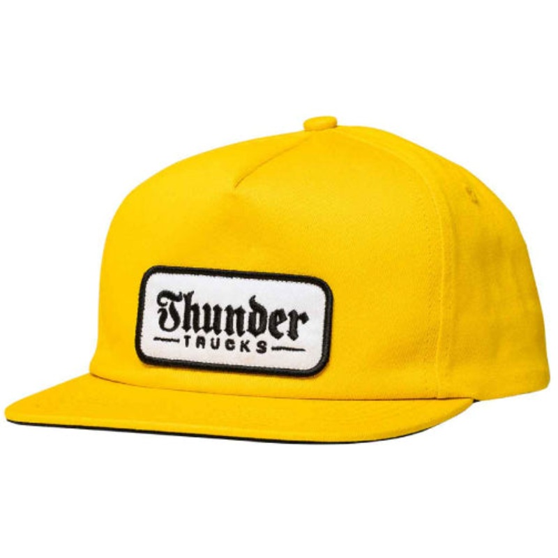 Thunder Script Patch Snapback Hat – Gold/Black OS