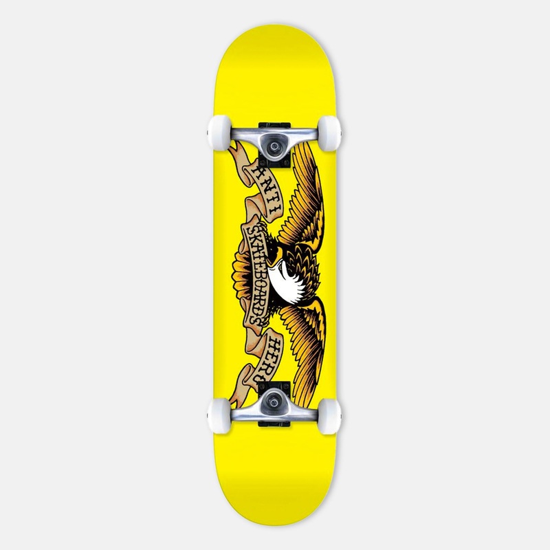 Anti Hero Skateboards – 7.3″ Classic Eagle Complete Skateboard – Yellow