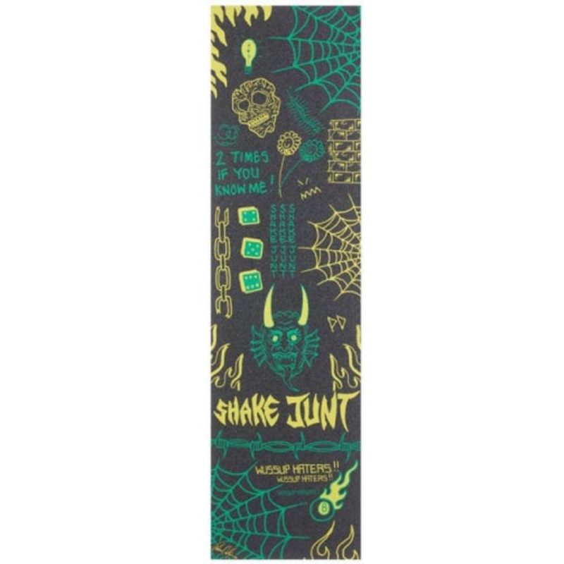 Shake Junt Pedro Delfino Pro Black, Green Yellow Griptape 9″ 9″ x 33″