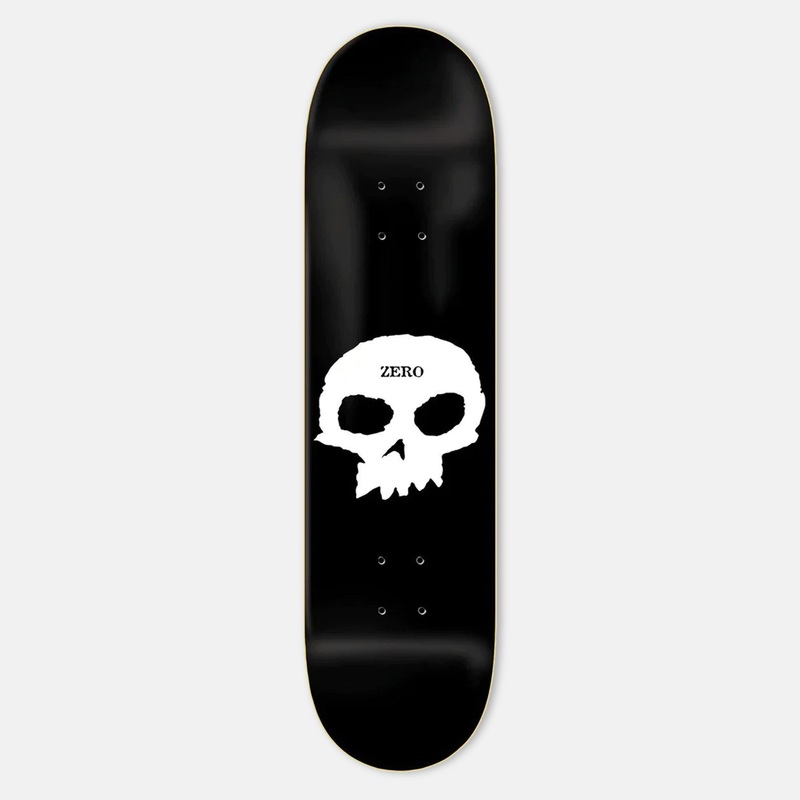Zero Skateboards – 8.375″ Single Skull Skateboard Deck – Black / White