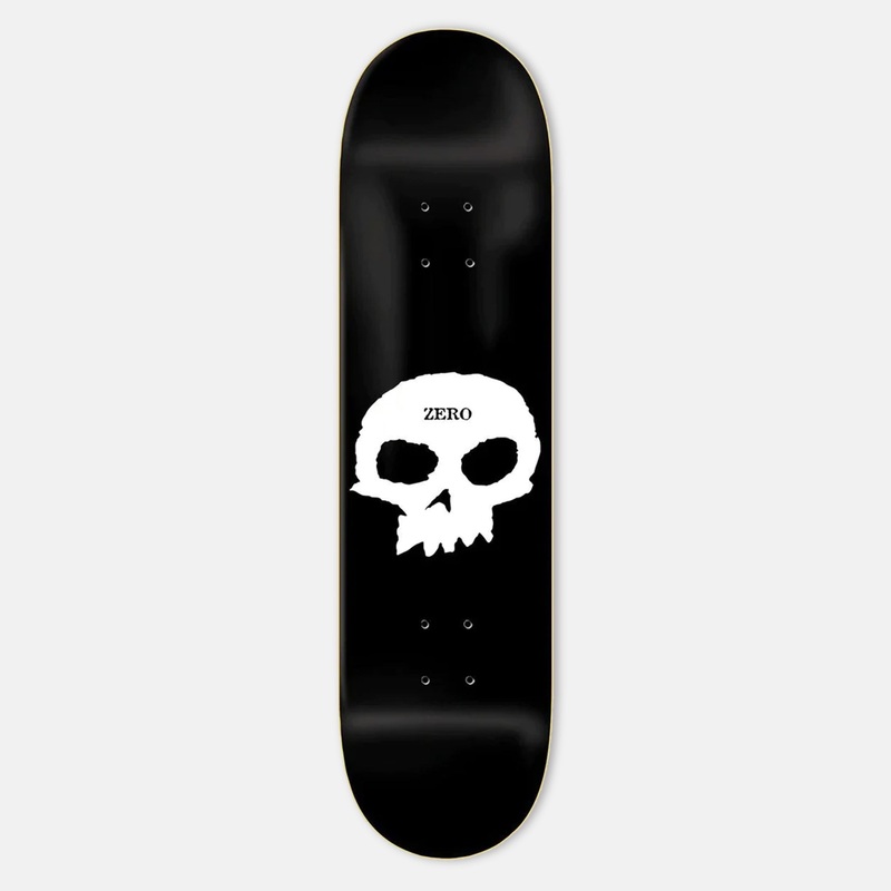 Zero Skateboards – 8.5″ Single Skull Skateboard Deck – Black / White
