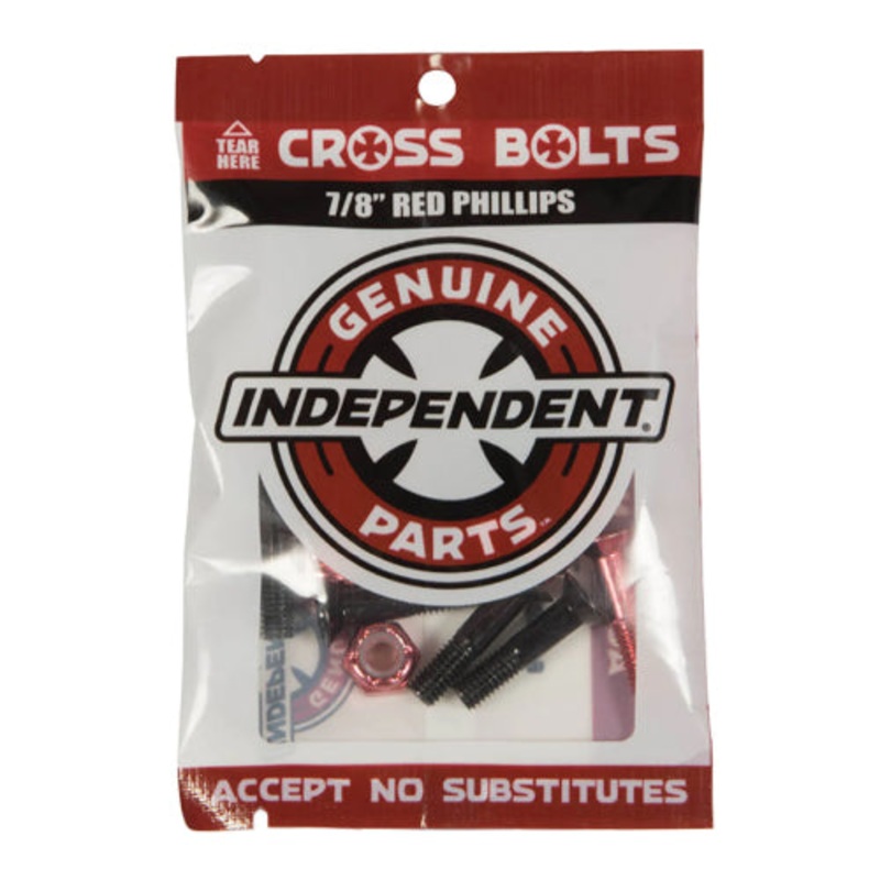 Independent Phillips Cross Bolts Hardware Red/Black 7/8″ 7/8″