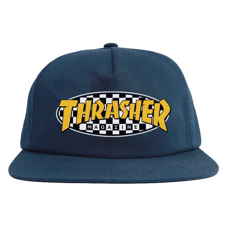 Thrasher Checkered Oval Cap Navy One Size
