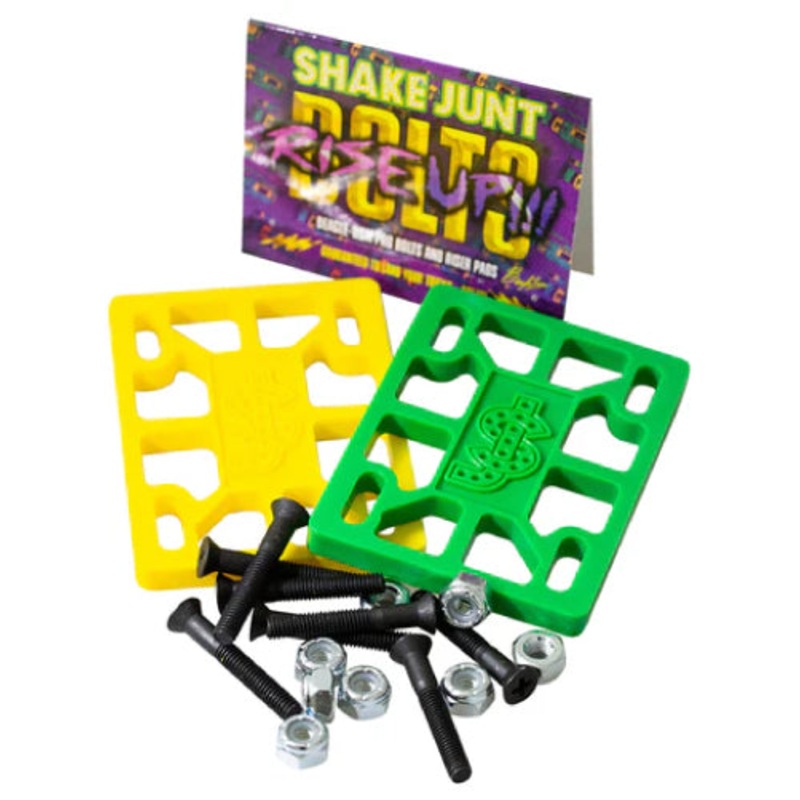 Shake Junt Beagle Rise Up Riser Pad & Hardware Set – Yellow/Green/Black 1.25″