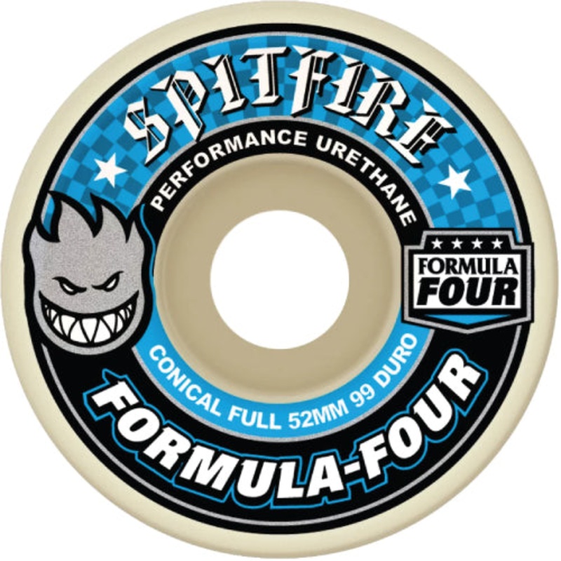 Spitfire F4 Conical Full Wheels Natural/Blue 99D 52mm