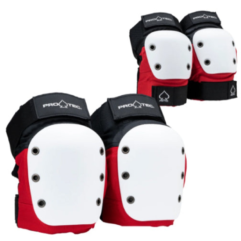 Pro-Tec Street Open Back Knee/Elbow Pad Set – Red/Black/White Small