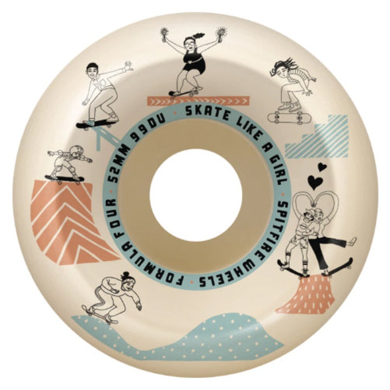 Spitfire F4 Conical Full Skate Like a Girl Wheels Natural 52MM 99D 52mm