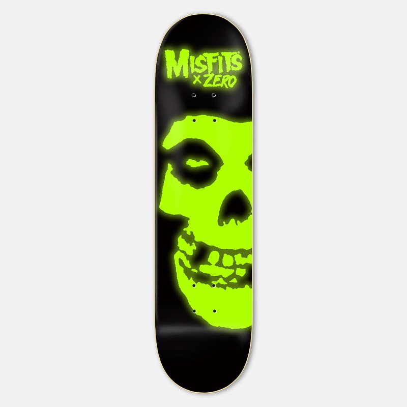 Zero Skateboards – 8.25″ Misfits Fiend Skull GITD Deck