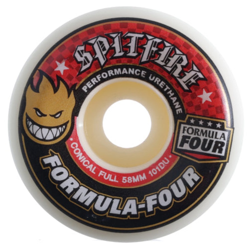 Spitfire F4 Conical Full Wheels Natural/Red 58MM 101D 58mm