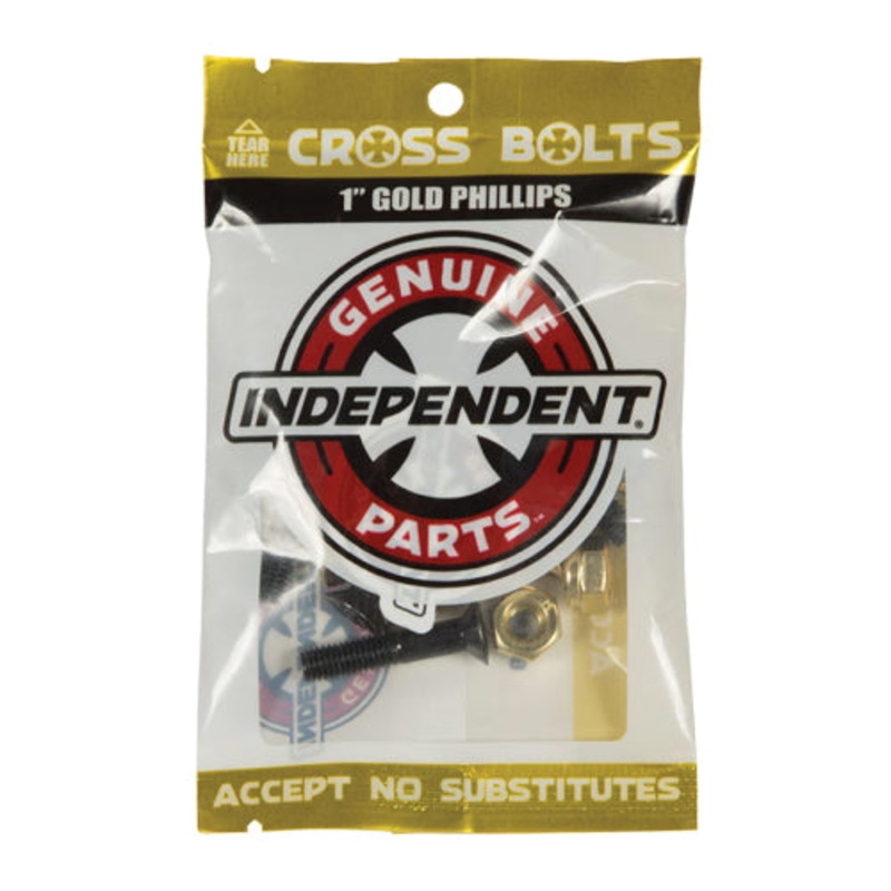 Independent Phillips Cross Bolts Hardware Black, Gold 1″ 1.0″