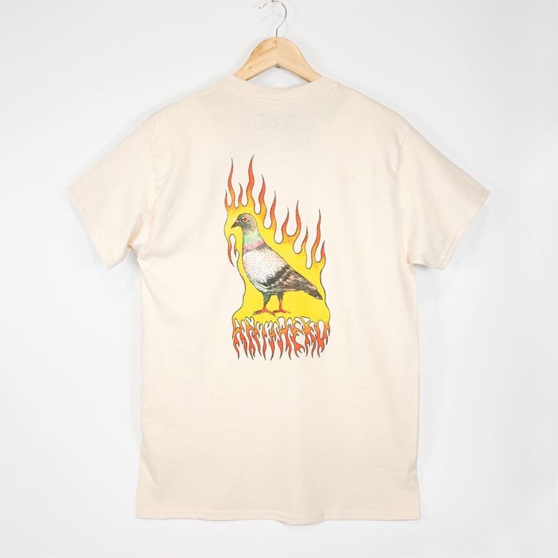 Anti Hero Skateboards – Flame Pigeon T-Shirt – Natural / Multi Small