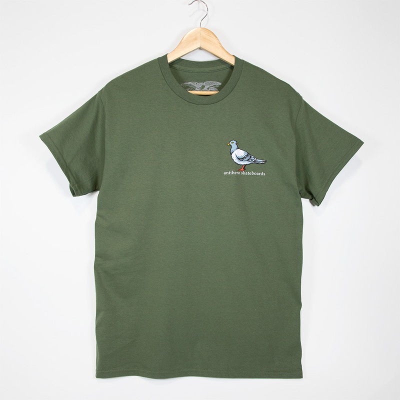 Anti Hero Skateboards – Lil Pigeon T-Shirt – Military Green / Multi Small