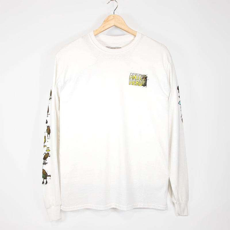 Anti Hero Skateboards – Roached Out Longsleeve T-Shirt – White Medium